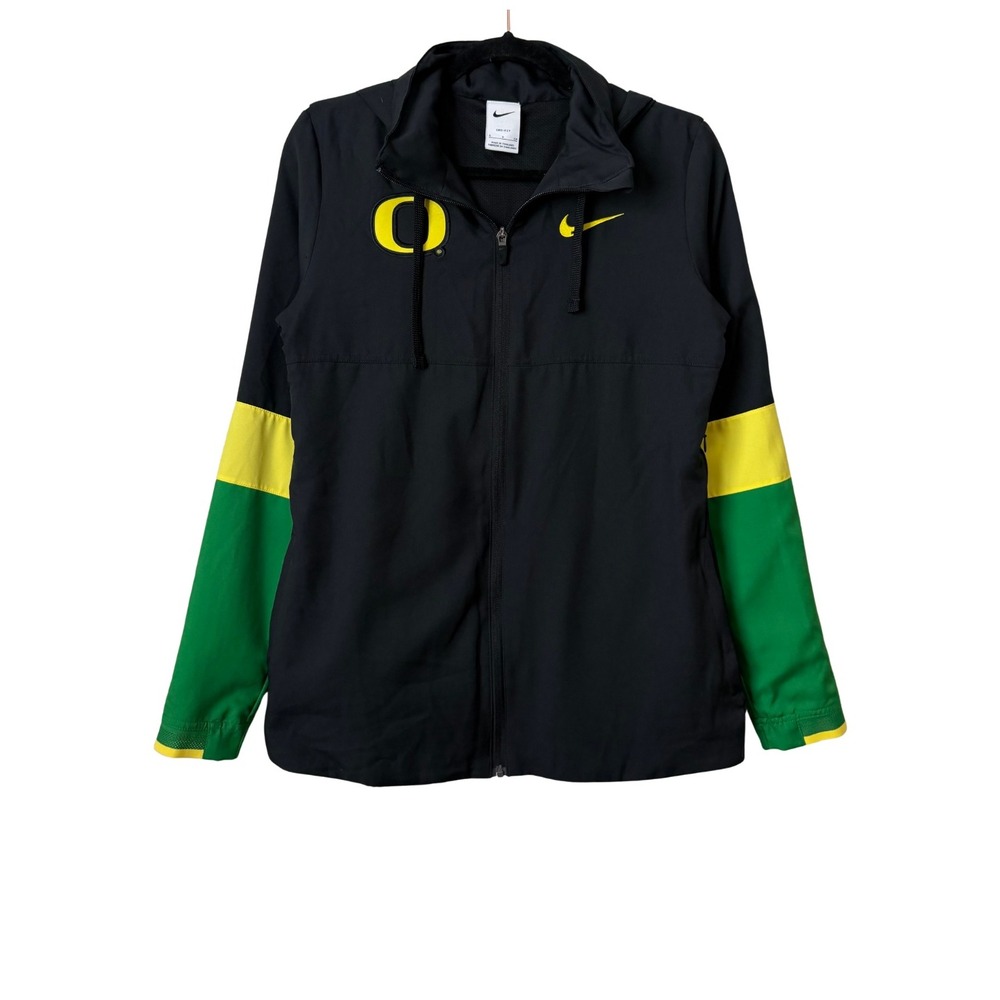 Nike Oregon Ducks Dri-FIT Hooded Windbreaker Jacket Black Green Mens Small